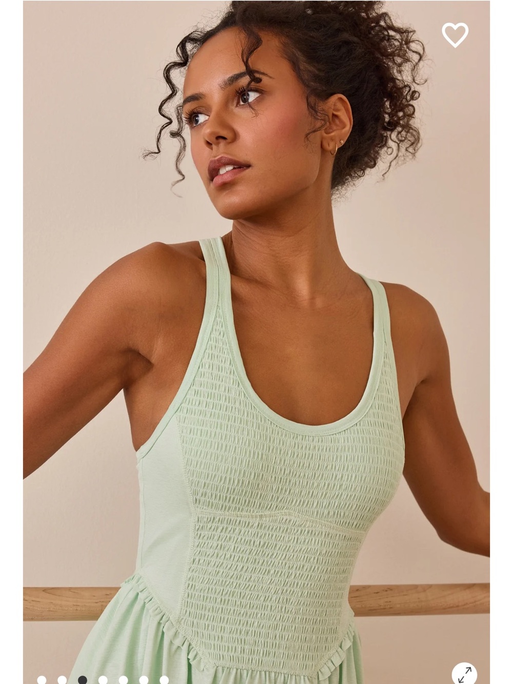 Altar'd State Mint Green Smocked Mini Dress - Picture 3 of 5
